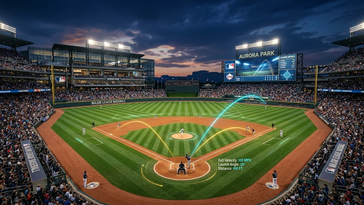 Major League Baseball stadium diamond analytics at twilight